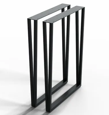 Produktbild von DIY Tischkufen 50x71cm V-Form Tischgestell Esszimmertisch Beine rechteckig schwarz