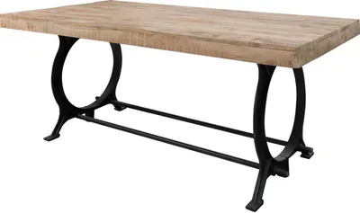 Image de MASSIVMOEBEL24 | Table à manger 240x100 Bois de récupération laqué Bois naturel INDUSTRIAL #30