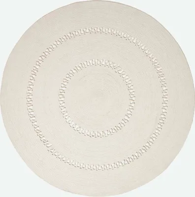 Obrázek produktu pro HOMESCAPES Tkaný kulatý koberec s háčkovaným vzorem, přírodní, 120 cm