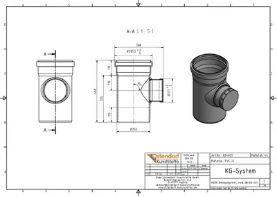 Produktbild von KGRE Reinigungsrohr DN/OD 250 mit runden Deckel