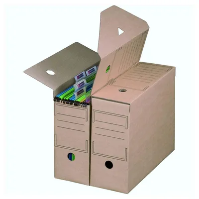 Produktbild von 10x Archiv-Ablagebox für Hängemappen 328x115x239mm wiederverschließbar braun