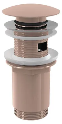 Produktbild von alcadrain Ablaufventil für die Waschbecken CLICK/CLACK 5/4" Ganzmetal mit Überlauf, großer Stopfen, RED GOLD-Glanz