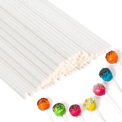 Produktbild von 50 Stück Cake Pop Stiele,Cakepop Stiel,Cakepopstiel,Lolli Stiele,Cake Pop Sticks,Lollipop Sticks,Zur Herstellung von Lutschern, Kuchen, Desserts,Weiß,10cm*3.5mm