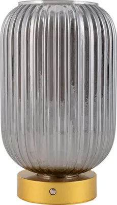 Produktbild von Näve Leuchten Akkutischleuchte "LUISE" gold Akkutischleuchte "LUISE" gold Tischleuchten - Akkutischleuchte "LUISE" gold, Tischlampe im Retro Style, aus Metall und Glas in gold, 23 cm hoch, Ø 14 cm, inkl. LED – dimmbar – Akkubetrieb – Akku- und Netzbetrieb – Berührungssensor – USB Typ C