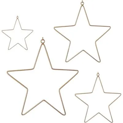 Produktbild von Metall Sterne zum aufhängen - 4er Set - Farbe: gold