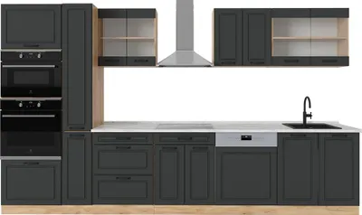 Immagine prodotto di Cucina completa Vicco R-Line Antracite rustico/rovere dorato 350 cm , PL Marmo, Model 53411