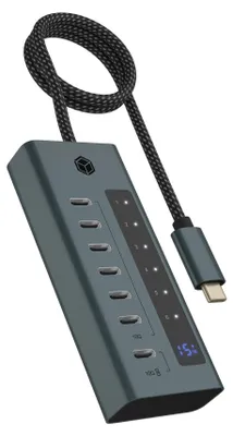 Immagine prodotto di ICY BOX IB-HUB1457-C31 - Hub - Interfaccia Type-C - 6 x USB-C 3.2 Gen 2+ 1 x USB-C 3.2 Gen 2 (alimentazione)