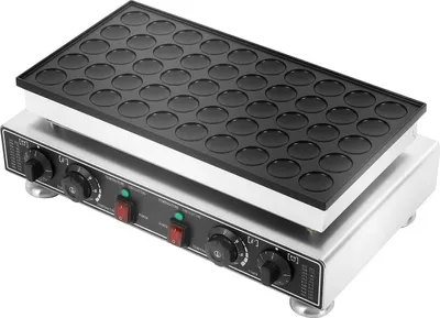 Produktbild von Poffertjes Maker - Elektrisches Mini Pfannkuchen Gerät - 50 Stück Backfläche - Temperaturbereich 50–300 °C - Mit Schneebesen und Reinigungsset