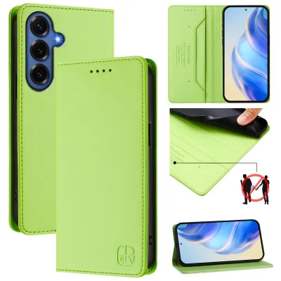 Obrázek produktu pro Kožené pouzdro pro Samsung Galaxy S26 FE, flipové pouzdro s přihrádkami na karty, peněženkou a stojánkem Zelený