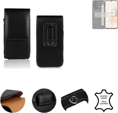 Produktbild von K-S-Trade Holster Gürteltasche Handy Hülle Schutzhülle kompatibel mit UMIDIGI A15 Handyhülle Leder schwarz, 1x