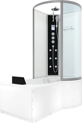 Produktbild von Kombination Badewanne Dusche K50-L03 Duschtempel 170x100 cm
