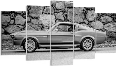 Produktbild von Bild auf Leinwand - Leinwandbild - 5 Teile - Auto Ford Mustang - 160x85cm - Wand Bild - Wanddeko - Wandbilder - Leinwanddruck - Bilder - Wanddekoration - Leinwand bilder - Wandbild - EA160x85-5011