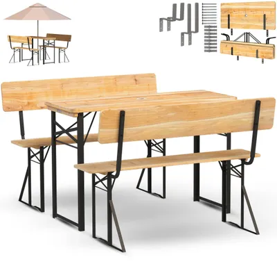 Image de Solidchoice - Ensemble de 3 tabourets de bar en bois avec dossier
