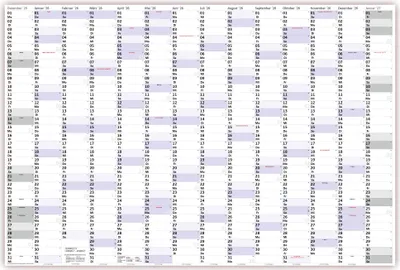Produktbild von XXXL Wandkalender Special A0 2026 nass abwischbar (Format 120 x 80cm) Jahresplaner Wandplaner gerollt mit extra großen Tageskästchen zur optimalen Verwendung