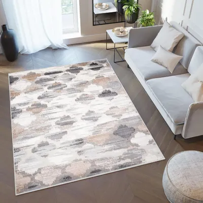 Obrázek produktu pro Tapiso koberec VALLEY Moderní krátký vlas šedobéžový krémový obývací pokoj 160 x 220 cm