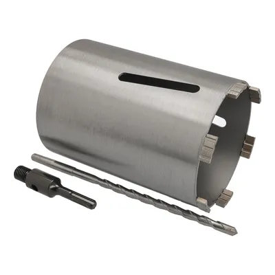 Produktbild von Diamantbohrkrone Ø 132 mm Nutzlänge 180 mm mit SDS+-Aufnahme 100 mm und Zentrierbohrer 240 mm Segmenthöhe 10 mm Diamant Bohrkrone Trockenbohrkrone Kernbohrer Betonbohrkrone Kernbohrkrone BTEC
