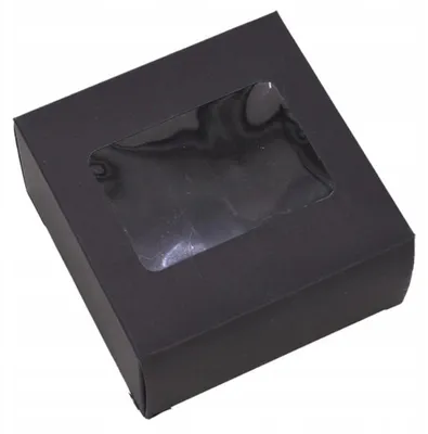 Produktbild von Schwarze Geschenkbox mit Sichtfenster 17x13x5 cm