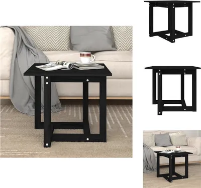 Image de vidaXL Table basse noire 50x50x45 cm pin massif - Tables basses