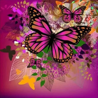 Produktbild von Malen nach Zahlen 5d Diamond Painting Schmetterling Blüte Malen nach Zahlen 30x40cm