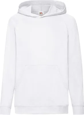Produktbild von F430K - Fruit of the Loom Kids´ Lightweight Hooded Sweat White 128