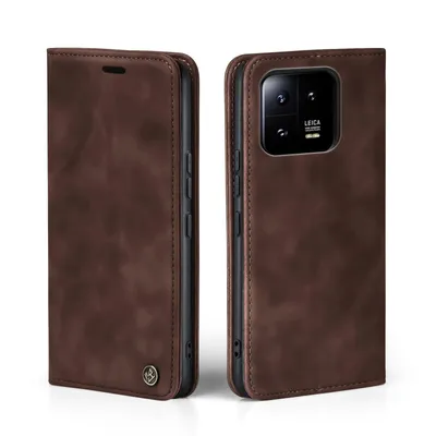 Produktbild von Handy Hülle für Xiaomi 14 Klapphülle Bookcase Flip Cover Handy Tasche Etui Farbe: Dunkelbraun