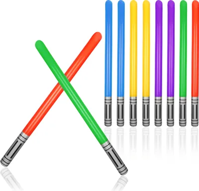 Produktbild von FunX Aufblasbare Lichtschwerter 10er Set - Laserschwert Accessoire für Kostüme, Themen-Party und Kindergeburtstage - 90 cm