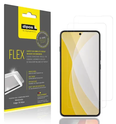 Image de 2x Film de protection d'écran pour Motorola Edge 70 Max, recouvre 100% de l'écran, dipos Flex