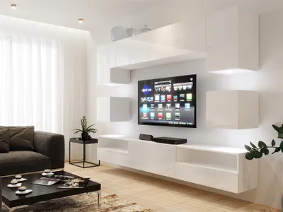 Produktbild von Mediawand Wohnwand 9 tlg - NEXI XL 17 - Weiss Hochglanz inkl. LED