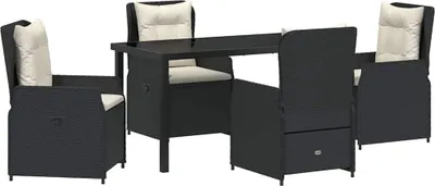 Immagine prodotto di vidaXL Set da pranzo da giardino 5 pezzi in polirattan nero