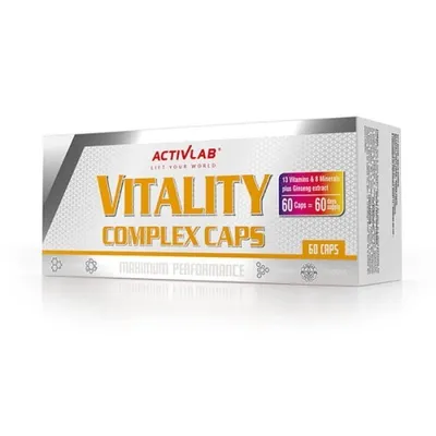 Immagine prodotto di Activlab Vitality Complex, 60 capsule, con 13 vitamine, minerali, ginseng, per energia e supporto del sistema immunitario