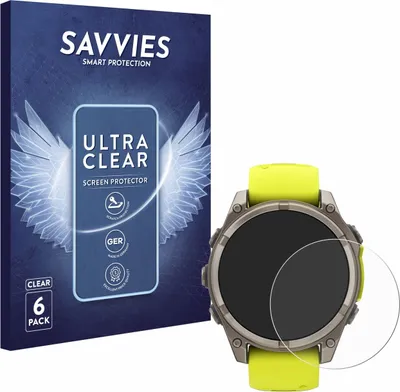Produktbild von 6x Für Garmin Fenix 8 Solar (47 mm) Schutzfolie Savvies Displayschutz Display Schutz Folie Klar Transparent