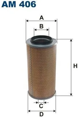Produktbild von FILTRON Luftfilter AM 406 für MERCEDES T1 T2, H 306 mm, Øa 150 mm, Øi 71 mm