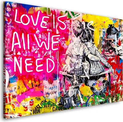 Produktbild von Pop Art Street Wandbild Leinwandbild Deko Kunst XL: 150x100x4cm