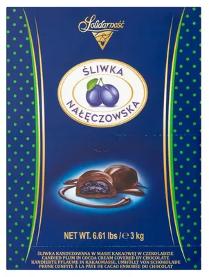 Produktbild von Solidarność Śliwka Nałęczowska kandierte Pflaumen in Schokolade 3 kg