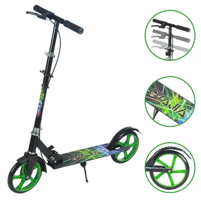 Produktbild von OYAJIA Cityroller Tretroller Kickroller Kinderroller Erwachsene Scooter Faltbar Tret-Roller höhenverstellbarer mit Klappfunktion, mit PolyurethanRäder,