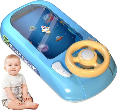 Produktbild von simulation rennspielzeug, musikalisches lenkrad mit soundeffekten, interaktives autofahr spielzeug für kinder, raumschiff design