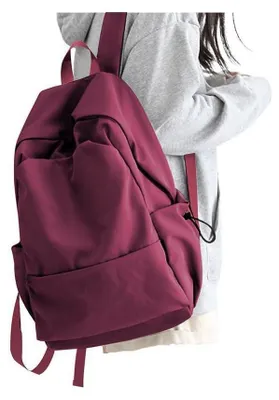 Obrázok produktu pre Školský batoh pre dievčatá, farba: vínová, objem: 25 litrov, vrecko na 15,6-palcový notebook, vodotesný