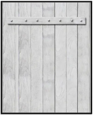 Produktbild von Wallario Wandbild Graue Holztür, Größe: 40,30 x 50,30 cm, Poster mit schwarzem Aluminiumrahmen