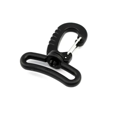 Produktbild von 10 Karabiner mit Wirbel Gurtbreite 25mm 54x34mm Kunststoff Schnapphaken Haken