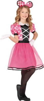 Immagine prodotto di Costume di Carnevale da topo Rosa Puntini Abito Orecchie Fascia Fiocco Bambini Festa di Carnevale Outfit Ragazze Costume Ballo Abito Piuttosto Allegro, Taglia: 110/116 Colore: Rosa