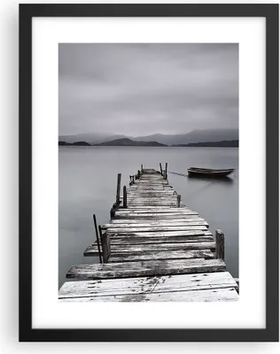 Produktbild von Gerahmtes Poster - Schwarzer Rahmen - Brücke See - 30x40 cm - Wand Bild - Wanddeko - Wandbilder - Kunstposter - Wandposter - Bilderrahmen - Bilder - Kunstdruck - Wandbild - P2BPA30x40-3547