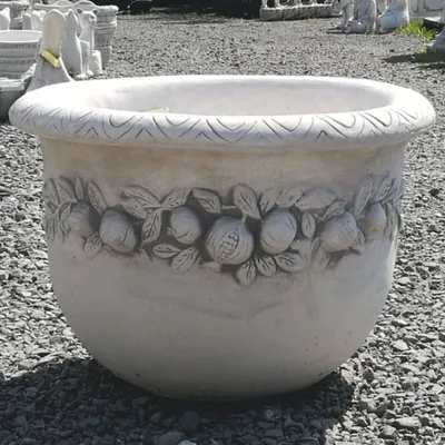 Produktbild von Casa Padrino Jugendstil Garten Deko Blumentopf Grau Ø 69 x H. 48 cm - Terrassen Deko