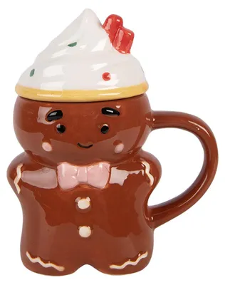 Image de Tasse Clayre & Eef « Homme en pain d'épices », 250 ml, marron, céramique