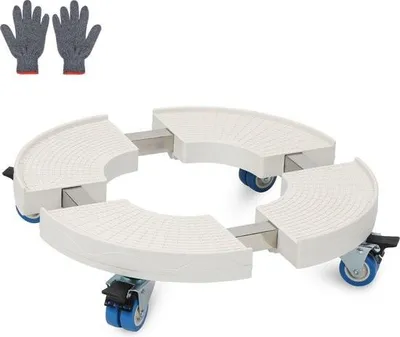 Produktbild von Pflanzenroller mit Handschuh - Pflanzenroller - Tragkraft bis 200 KG - Pflanzenrollerhalter mit Rollen - 1 Stück - Multirollen verstellbar - 38 cm bis 52 - verstellbar