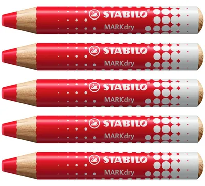 Produktbild von STABILO Whiteboard- und Flipchartmarker -  MARKdry - 5er Pack- rot