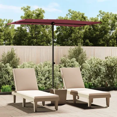 Image de The Living Store Parasol avec mât en aluminium 2x1,5 m rouge bordeaux