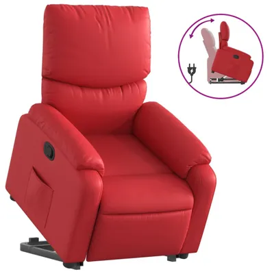 Produktbild von Relaxsessel mit Aufstehhilfe Rot Kunstleder
