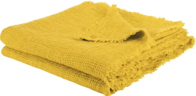 Produktbild von Zoeppritz Leinen-Plaid Honeybee Farbe curry Größe 170x230