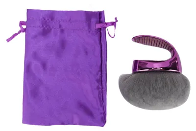 Image de Pinceau de maquillage pour le corps extra-large, tête souple et large, fond de teint autobronzant pour estomper la poudre bronzante, avec pochette en tissu