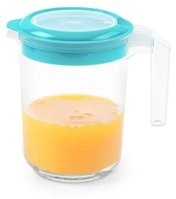Produktbild von Saftkrug / Gieskannenkaraffe mit Deckel - 1500 ml - blau - Kunststoff - mit Mix- und Nachfulldeckel